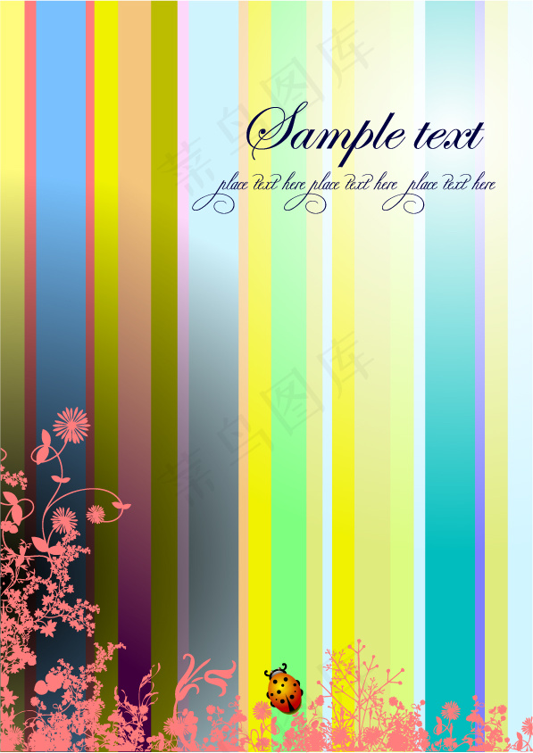 花草植物昆虫矢量素材