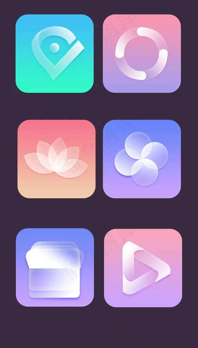 UI一组清新icon临摹psd模版下载