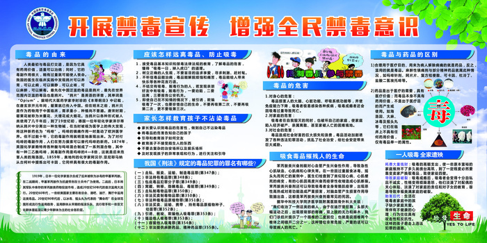 禁毒宣传展板背景设计PSD模板