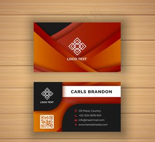 时尚橙色商务名片矢量素材_sccnn