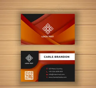 时尚橙色商务名片矢量素材_sccnn