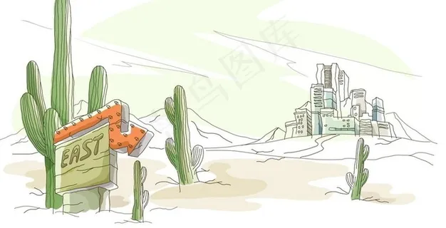 手绘南美城市图片