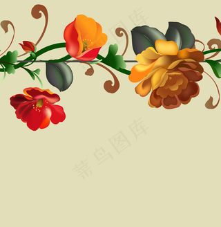 复古唯美手绘花背景图