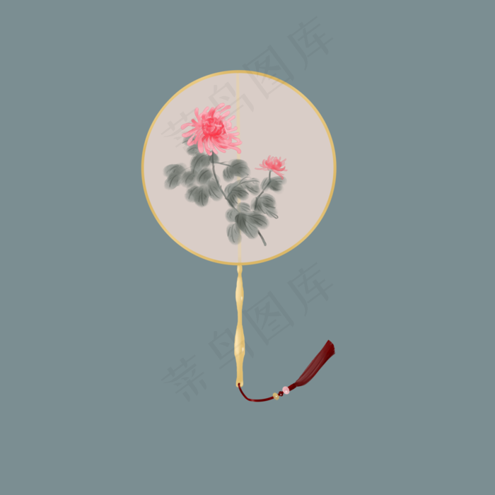 中国风宫扇六君子菊