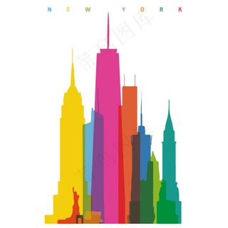 印花矢量图 建筑 现代建筑 高楼 ...