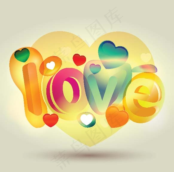 时尚心形组合矢量素材-1