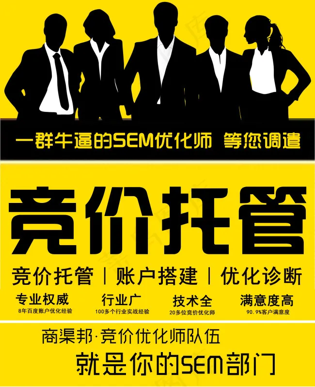 竞价优化师您的SEM部门psd模版下载