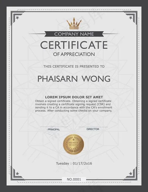 荣誉证书设计eps,ai矢量模版下载