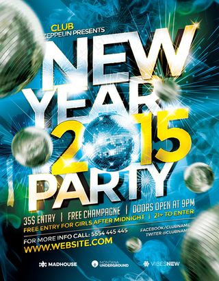 2015新年晚会国外复古创意海报素材