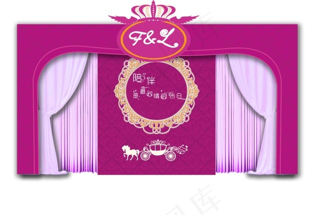 玫红婚礼效果图(4724X3150(DPI:100))psd模版下载