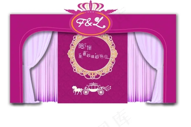 玫红婚礼效果图(4724X3150(DPI:100))psd模版下载