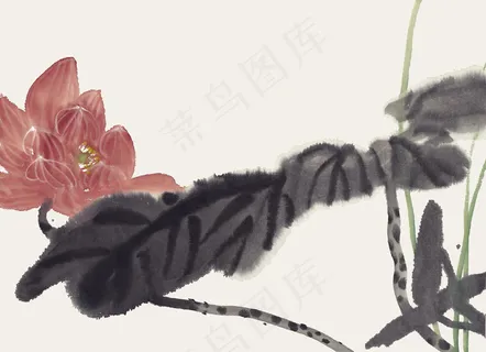 花卉图案水墨画设计元素 花卉图案水墨画设计元素