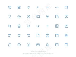 线性图标PSD分层素材