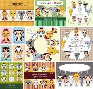 可爱卡通儿童插画01—矢量素材