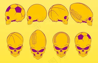 体育用品骷髅头矢量素材图片