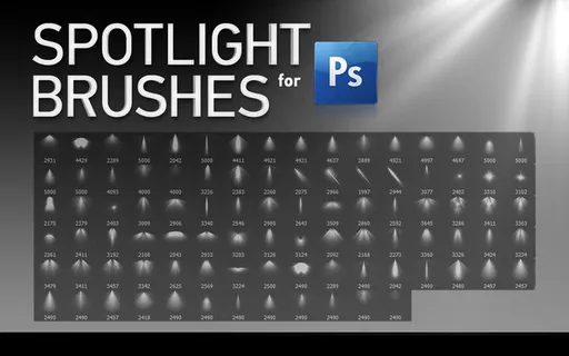 71款高清晰射灯和舞台灯光PS笔刷