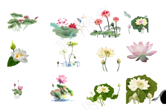 中国风水墨荷莲蓬3(5334X3333(DPI:300))psd模版下载