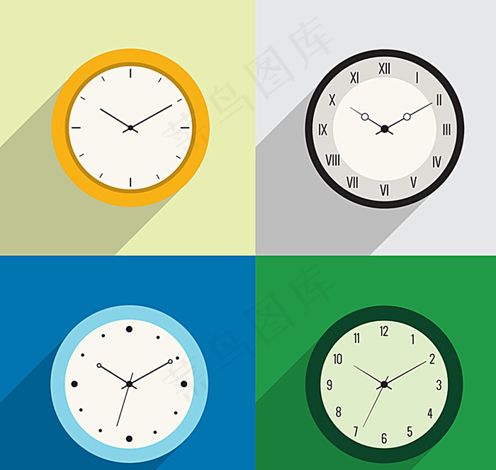 彩色时钟图片