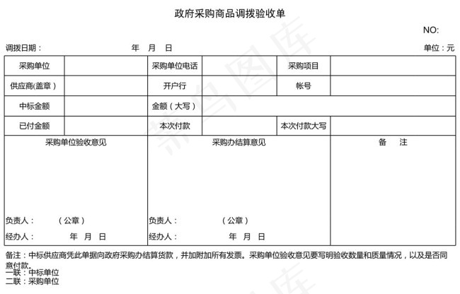 *采购商品调拨验收单