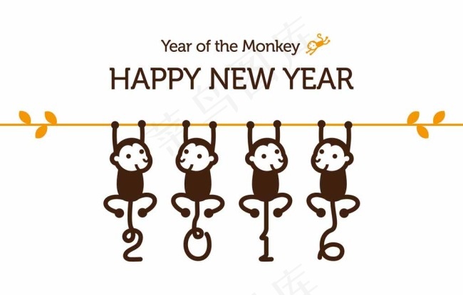 卡通2016新年快乐psd模版下载