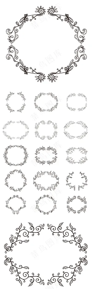 2017欧美复古手绘线条时尚花边背...