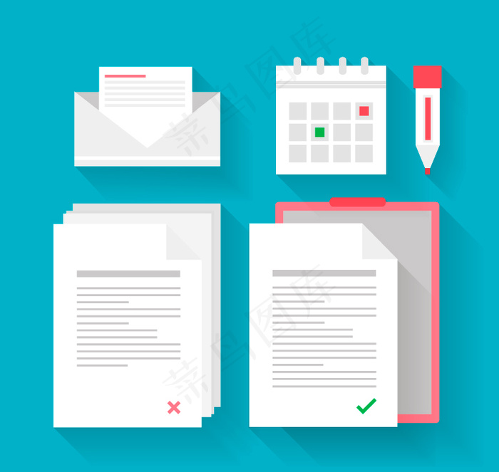 5款商务办公元素矢量素材