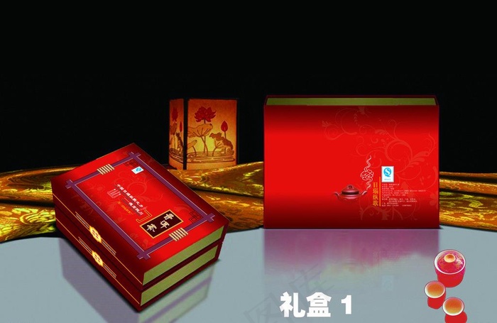 普洱包装 (展开图)图片ai矢量模版下载