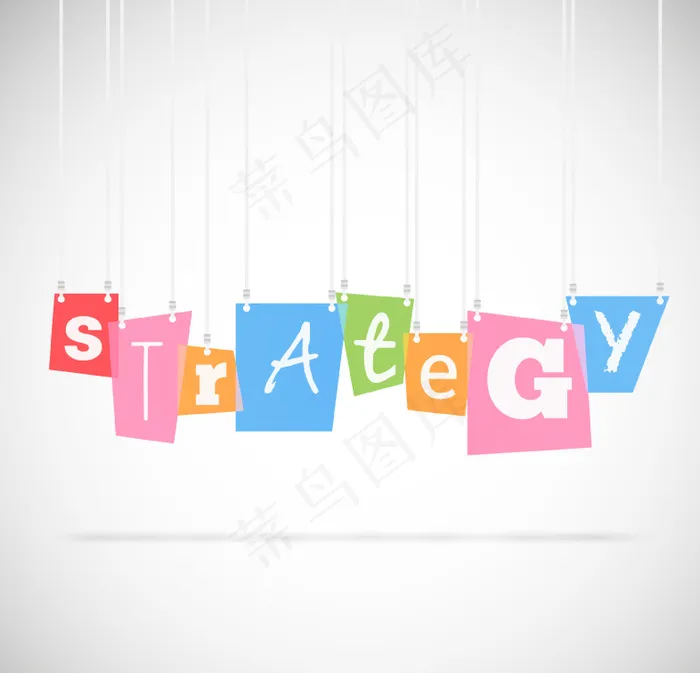 彩色策略艺术字挂饰矢量素材ai矢量模版下载
