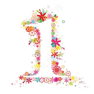 矢量花朵字体