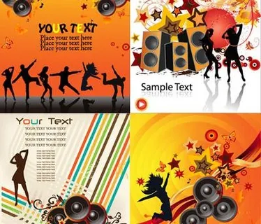 潮流音乐背景矢量素材
