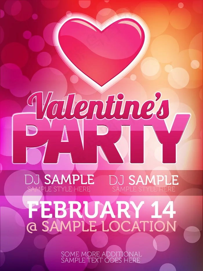 情人节聚会传单eps,ai矢量模版下载