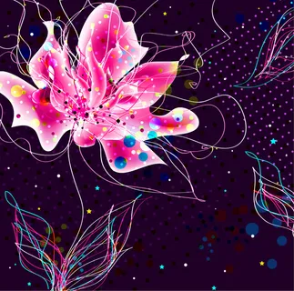 现代简约艳丽花朵电视背景墙