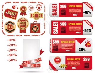   销售标签矢量素材