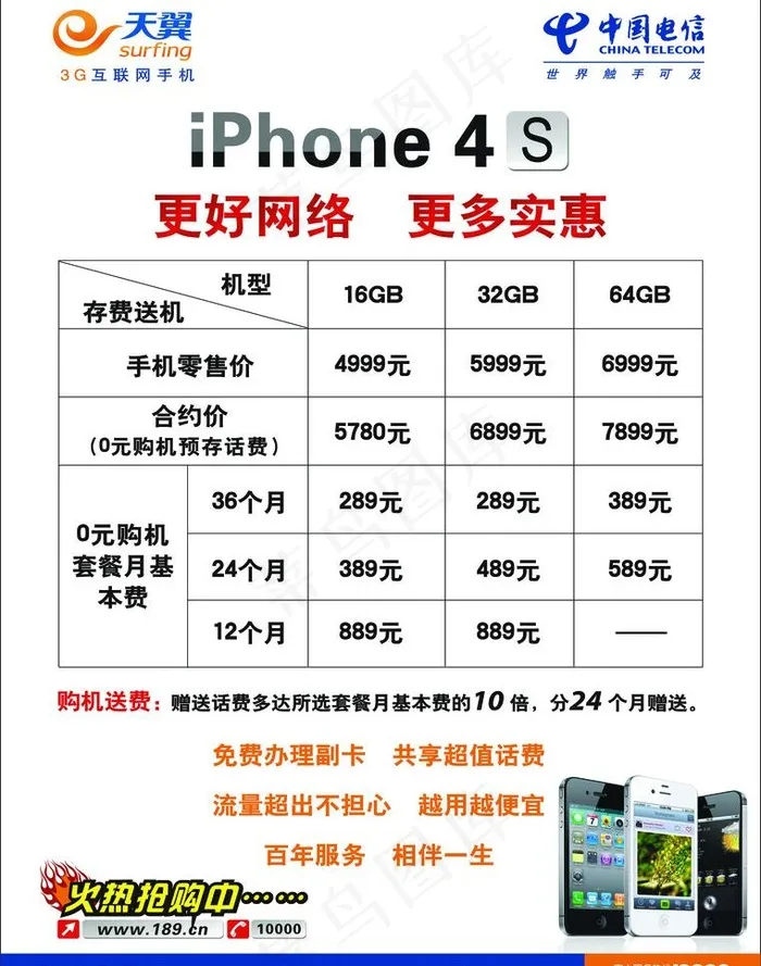 电信版iphone4s海报图片cdr矢量模版下载