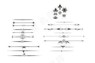 铁艺花边欧式素材矢量分割线花纹线古...
