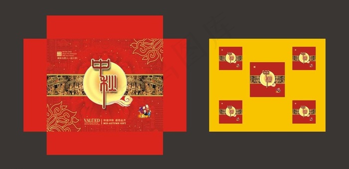月饼包装图片cdr矢量模版下载