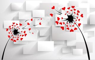 方片红色蒲公英