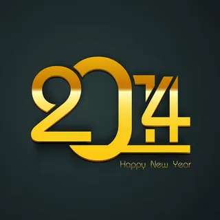 金色立体字与2014创意矢量素材免...