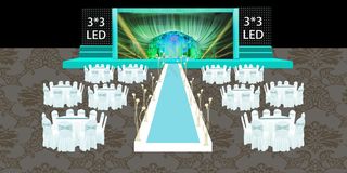 婚礼舞台t蓝背景