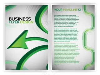 绿色立体箭头线条画册矢量素材