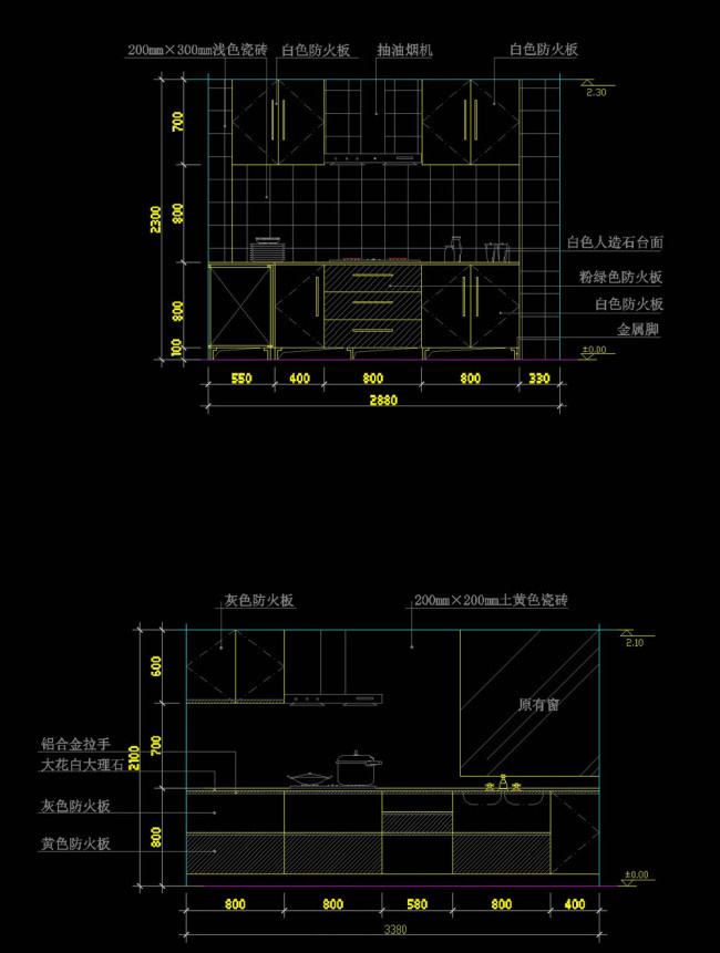 厨房cad图素材