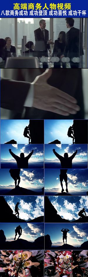 8款成功人士成功登顶成功干杯商务视...