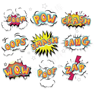 手绘卡通箭头对话框素材