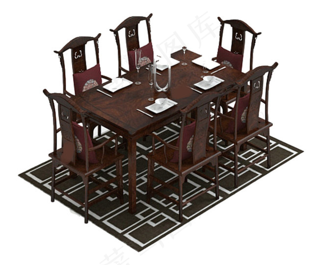 餐桌模型模板下载