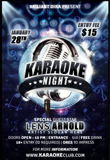 卡拉OK之夜国外PSD平面素材创意海报