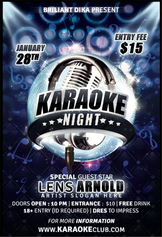 卡拉OK之夜国外PSD平面素材创意海报