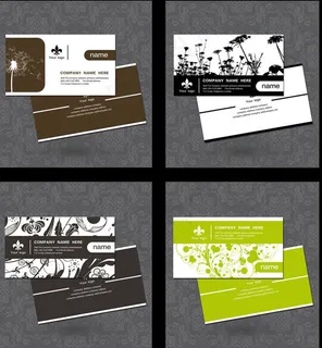 时尚花纹名片PSD素材