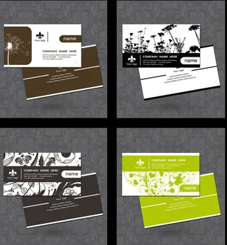 时尚花纹名片PSD素材