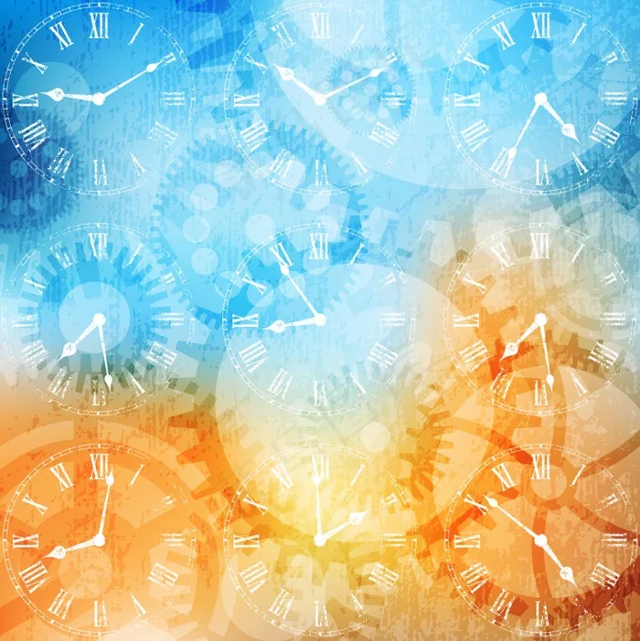 钟表梦幻背景矢量素材