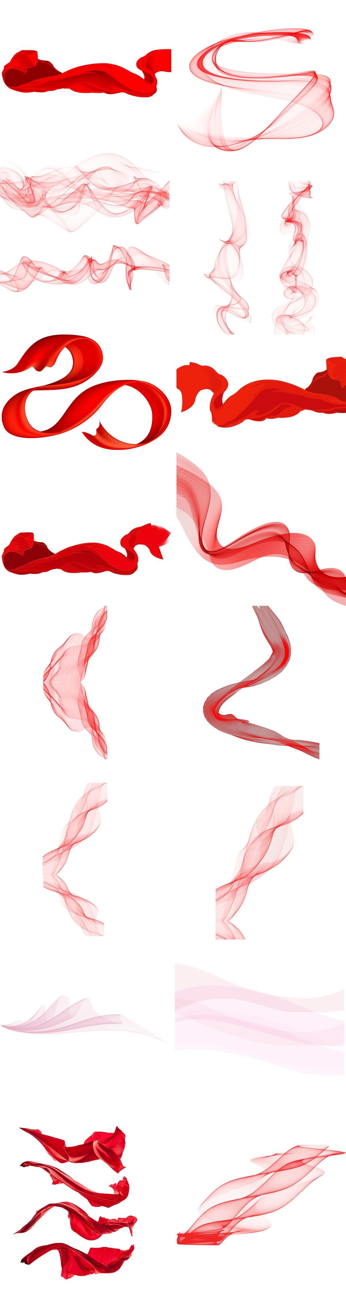 红色飘带丝带绸带PNG素材